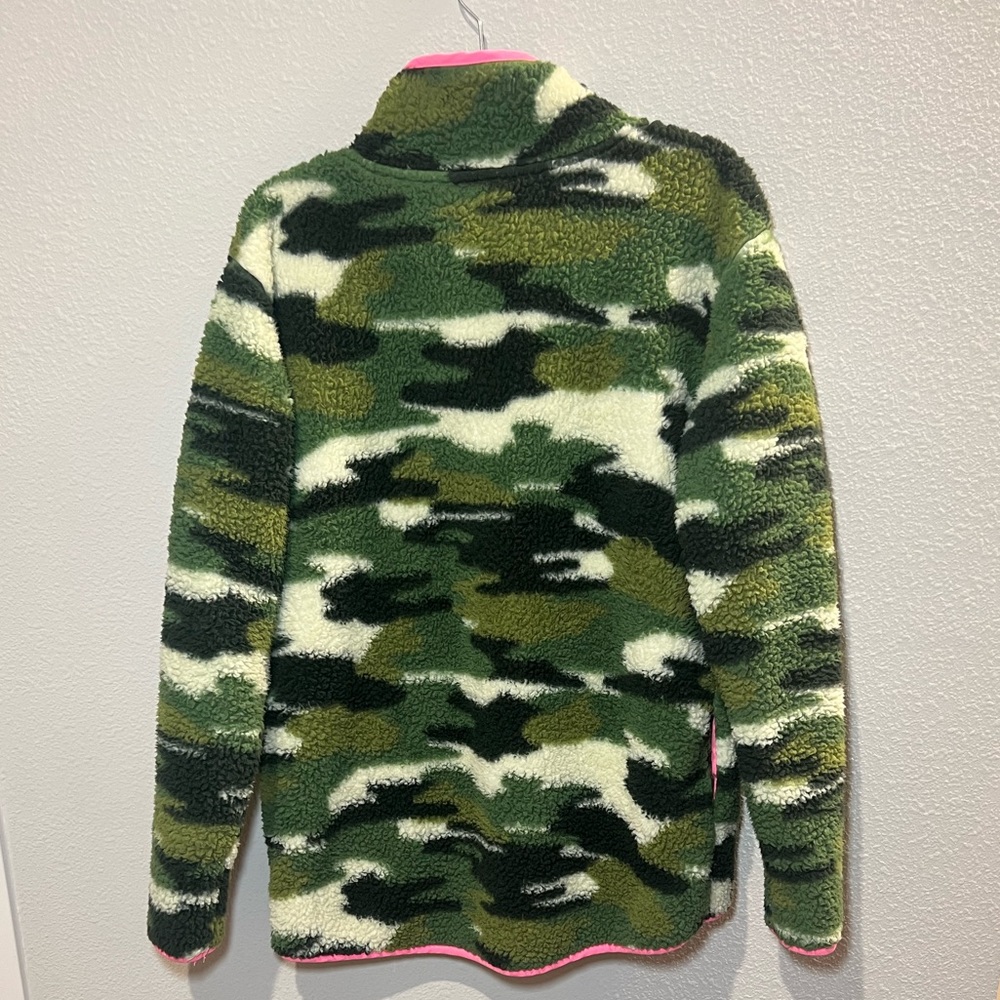Crown & Ivy Women’s Long Sleeve Mock Neck Camo Sherpa Pullover Jacket Size L - Picture 8 of 11